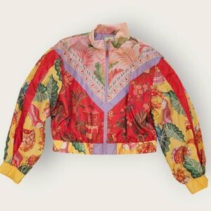 Farm Rio Mixed Scarves Jacket SZ MED